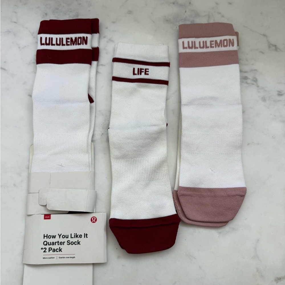Lululemon Quarter Socks 3 pairs